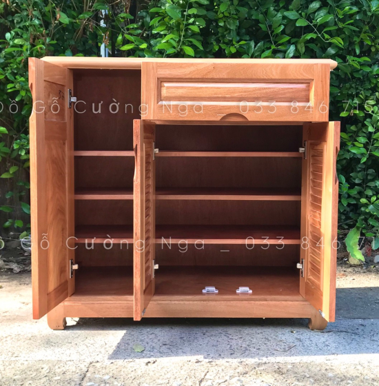 Tủ Giày Dép Gỗ Đinh Hương 3 Cánh Cao Cấp Giá Rẻ - TD 07