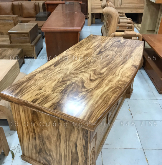 Bàn Làm Việc Giám Đốc Gỗ Hương Xám 1m6 Cao Cấp 