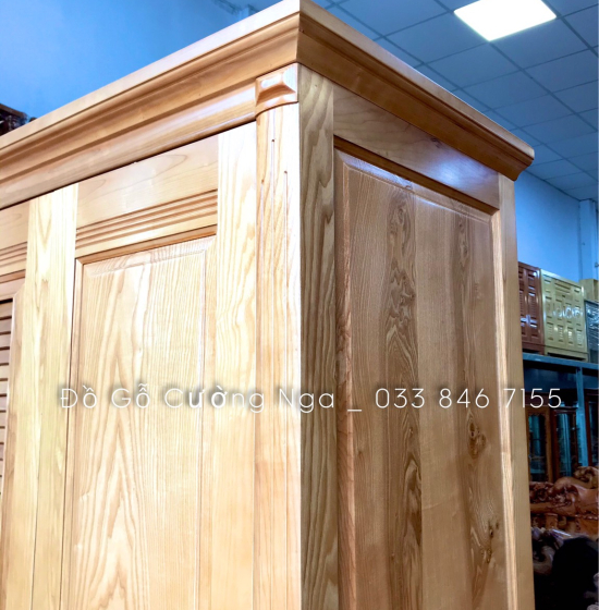 Tủ Áo Gỗ Sồi Nga 3 Cánh 2 Buồng Hiện Đại 