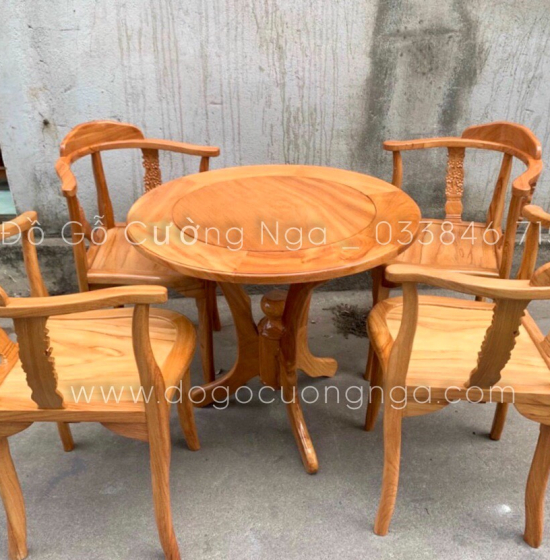 Bộ Bàn Trà 4 Ghế Gỗ Gõ Đỏ Cao Cấp 