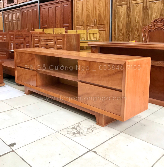 Kệ tivi gỗ Đinh Hương hiện đại 1m6 - mẫu chân vát
