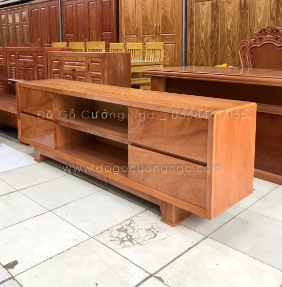 Kệ tivi gỗ Đinh Hương hiện đại 1m6 - mẫu chân vát