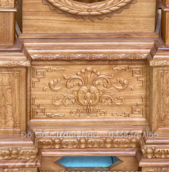 Đồng Hồ Cây Gỗ Gõ Đỏ 2m3 - Mẫu Tháp 