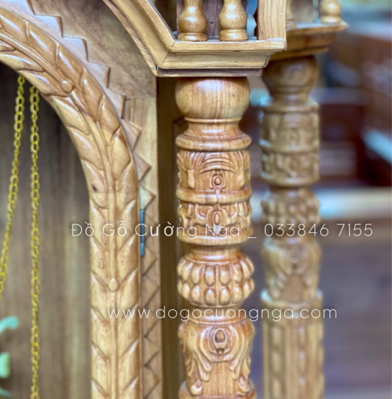 Đồng Hồ Cây Gỗ Gõ Đỏ 2m3 - Mẫu Tháp 