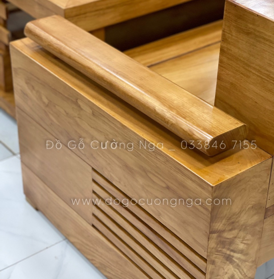 Bộ Ghế Sofa Gỗ Gõ Đỏ Đối Tay Trứng Cao Cấp 