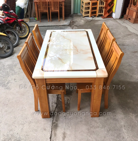 Bộ bàn ăn 6 ghế mặt đá cao cấp giá tốt 