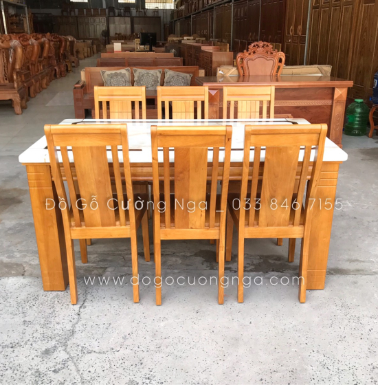 Bộ bàn ăn 6 ghế mặt đá cao cấp giá tốt 