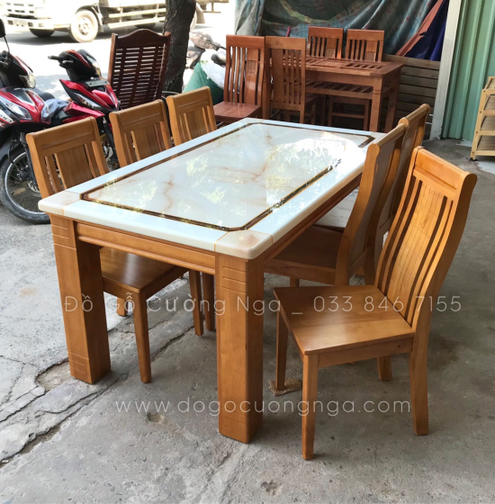 Bộ bàn ăn 6 ghế mặt đá cao cấp giá tốt 