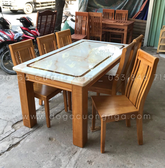 Bộ bàn ăn 6 ghế mặt đá cao cấp giá tốt 