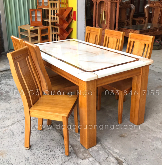 Bộ bàn ăn 6 ghế mặt đá cao cấp giá tốt 