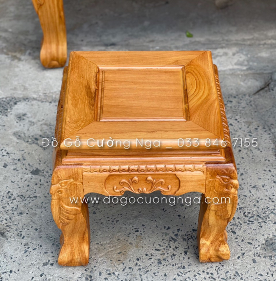 Bộ bàn ghế salon gỗ gõ đỏ tay 10 - 6 món 