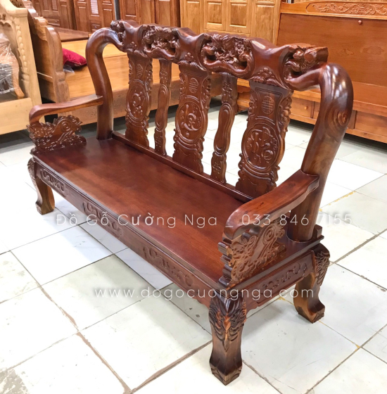 Bộ bàn ghế phòng khách gỗ tràm tay 10 