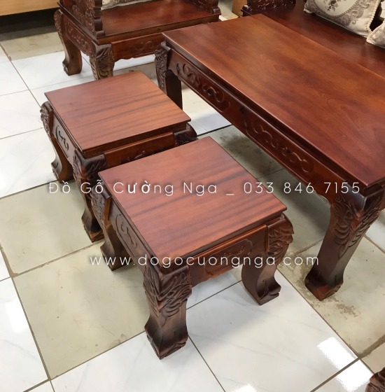 Bộ bàn ghế phòng khách gỗ tràm tay 10 