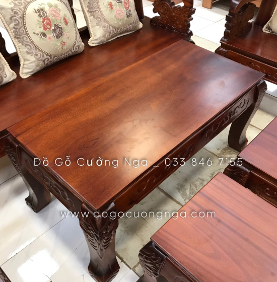 Bộ bàn ghế phòng khách gỗ tràm tay 10 