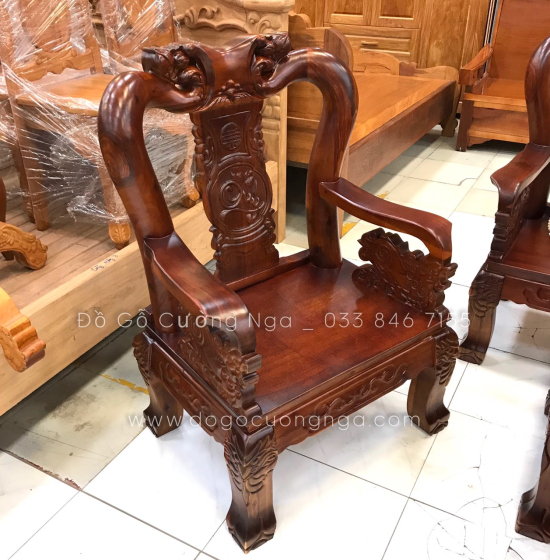 Bộ bàn ghế phòng khách gỗ tràm tay 10 