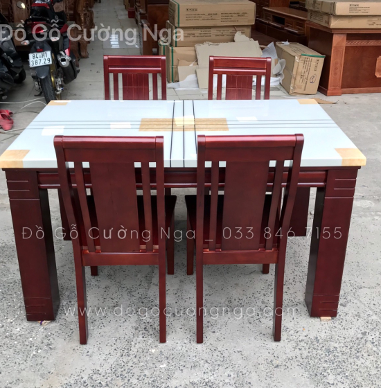 Bộ bàn ăn mặt đá 4 ghế cao cấp 