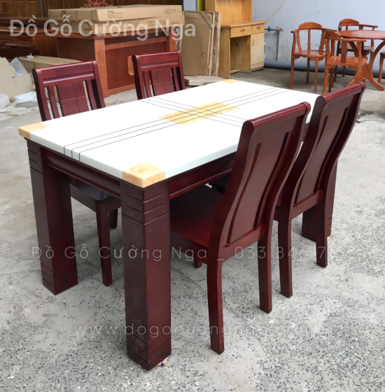 Bộ bàn ăn mặt đá 4 ghế cao cấp 