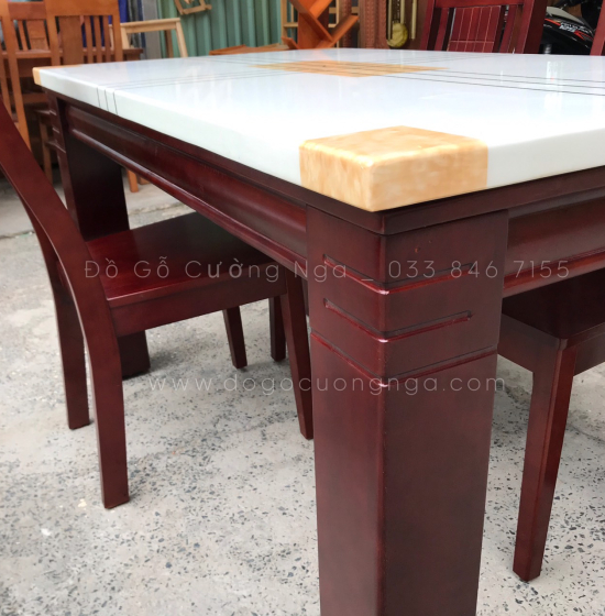 Bộ bàn ăn mặt đá 4 ghế cao cấp 