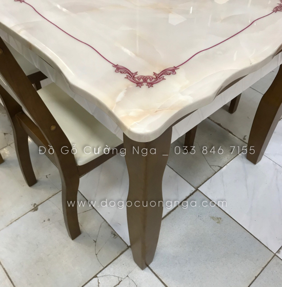 Bộ bàn ăn mặt đá 4 ghế hiện đại 