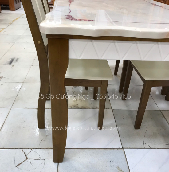 Bộ bàn ăn mặt đá 4 ghế hiện đại 