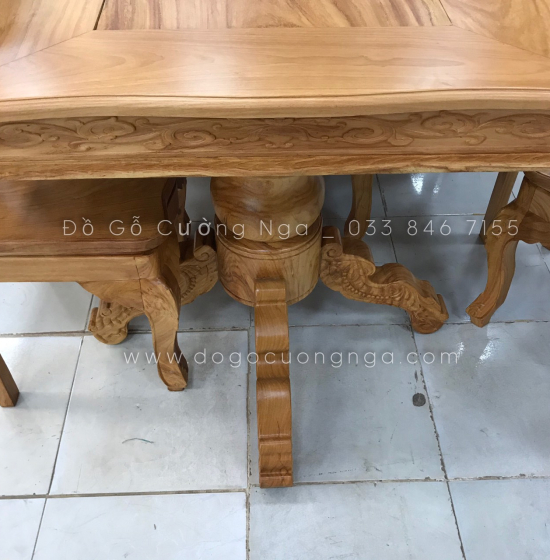 Bàn Ăn Gỗ Gõ Đỏ 8 Ghế Cao Cấp Sang Trọng 