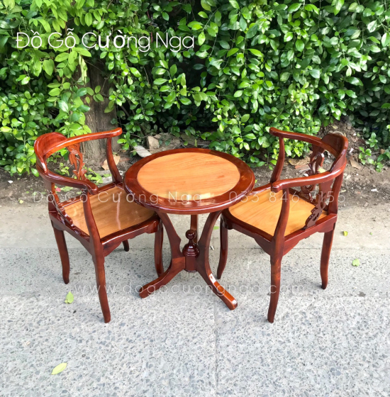 Bộ Bàn Trà 2 Ghế Gỗ Tràm Hiện Đại 