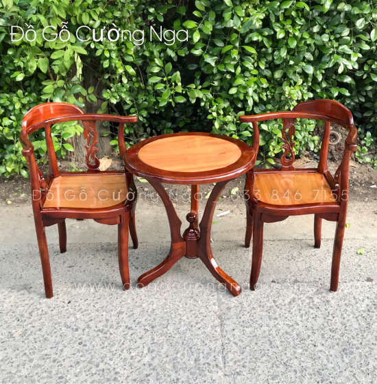Bộ Bàn Trà 2 Ghế Gỗ Tràm Hiện Đại 