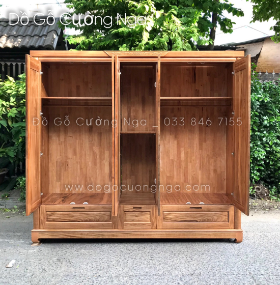 Tủ áo gỗ hương xám 5 cánh 