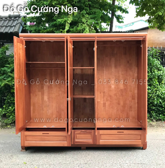 Tủ quần áo gỗ xoan đào 5 cánh 