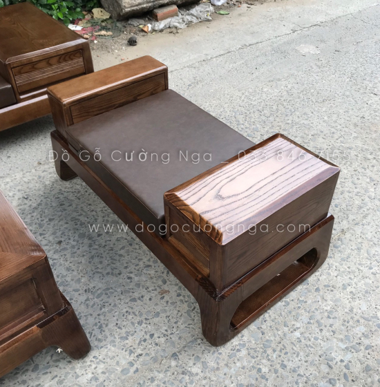 Bộ Bàn Ghế Chân Quỳ Lau Màu Óc Chó - Kèm Nệm 