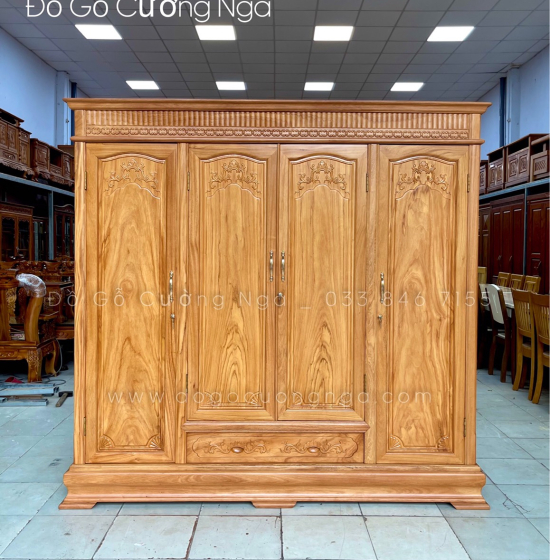 Combo phòng ngủ giường tủ gỗ gõ đỏ đẹp