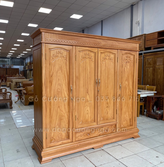 Bộ combo phòng ngủ gỗ gõ đỏ - hiện đại 