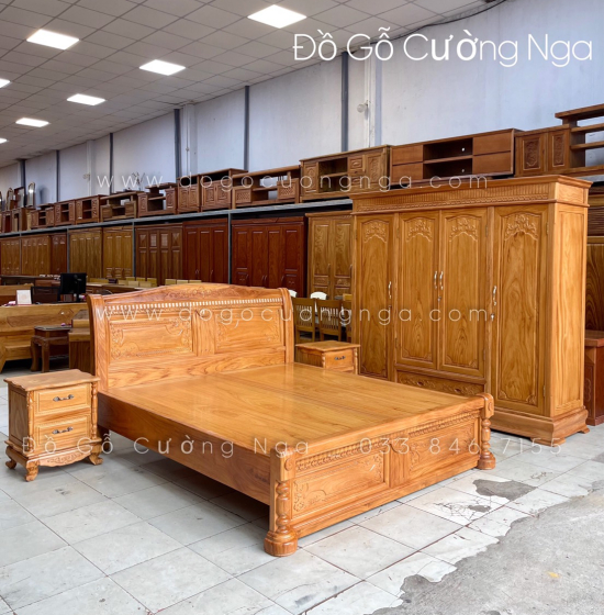 Combo phòng ngủ giường tủ gỗ gõ đỏ đẹp