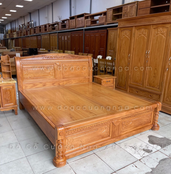 Combo phòng ngủ giường tủ gỗ gõ đỏ đẹp