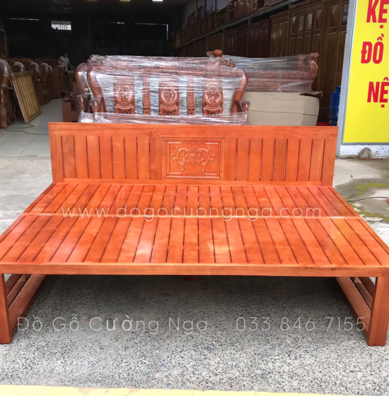 Giường Gấp Gỗ Chân Cao 1m4x1m9 Dành Cho Người Lớn Tuổi