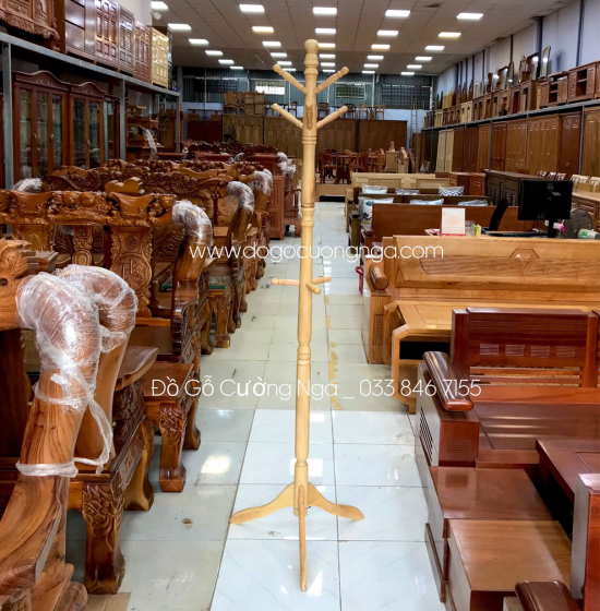 Cây Treo Đồ Đứng Gỗ Cao Su Giá Rẻ - Màu Tự Nhiên Hiện Đại 