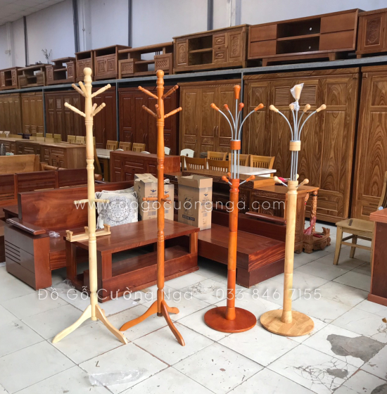 Cây Treo Đồ Đứng Gỗ Cao Su Giá Rẻ - Màu Tự Nhiên Hiện Đại 
