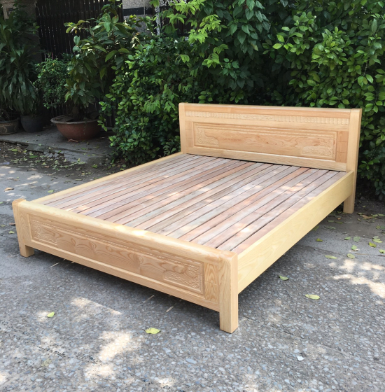 Giường gỗ sồi nga vạt lan hiện đại 