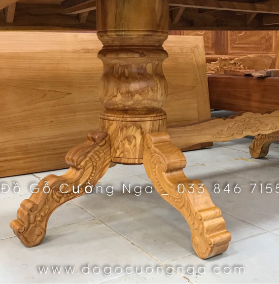 Bộ bàn ăn gỗ gõ đỏ 6 ghế - bàn vuông hiện đại 