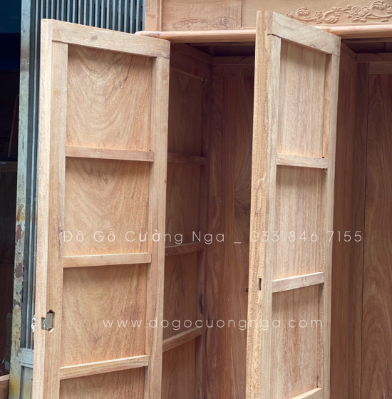 Tủ áo gỗ gõ đỏ - 4 cánh mẫu nữ hoàng 