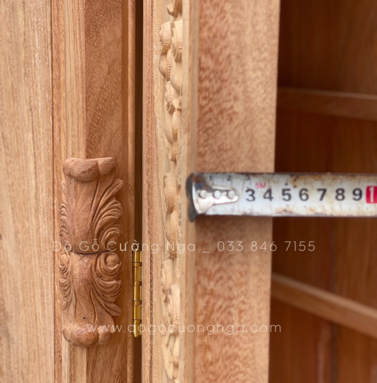 Tủ áo gỗ gõ đỏ - 4 cánh mẫu nữ hoàng 