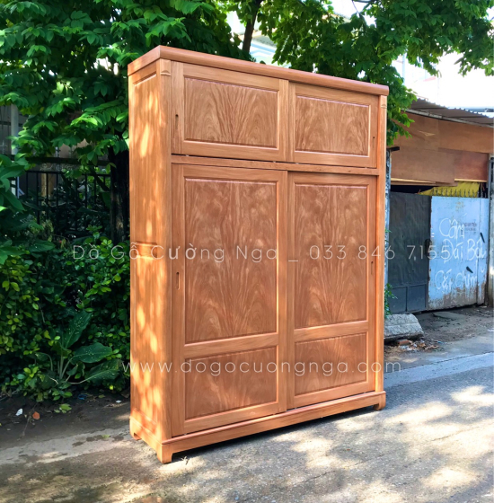 Tủ quần áo 2 tầng cửa lùa gỗ Đinh Hương 2m hiện đại 