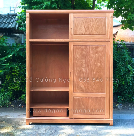 Tủ quần áo 2 tầng cửa lùa gỗ Đinh Hương 2m hiện đại 