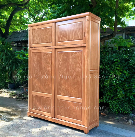 Tủ quần áo 2 tầng cửa lùa gỗ Đinh Hương 2m hiện đại 