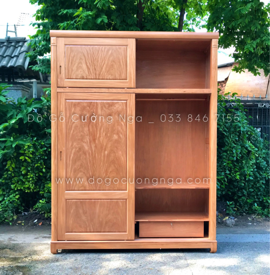 Tủ quần áo 2 tầng cửa lùa gỗ Đinh Hương 2m hiện đại 