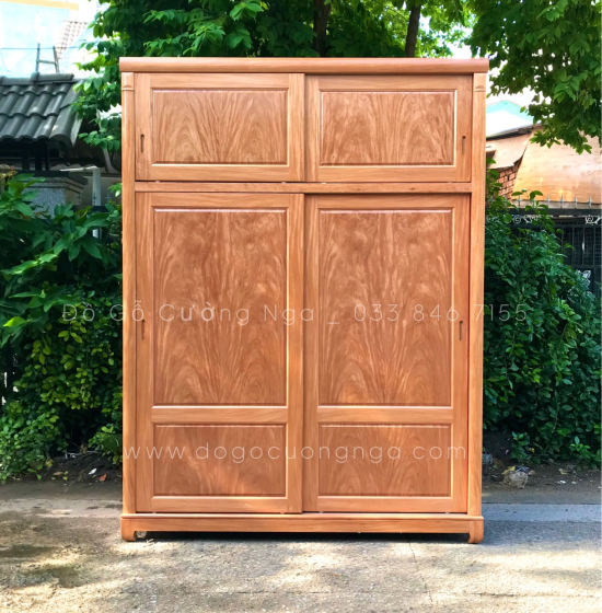 Tủ quần áo 2 tầng cửa lùa gỗ Đinh Hương 2m hiện đại 