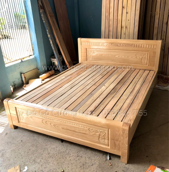 Giường gỗ sồi nga vạt lan hiện đại 