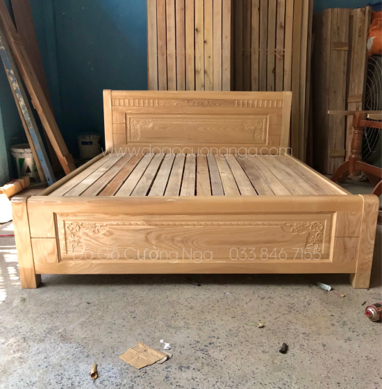 Giường gỗ sồi nga vạt lan hiện đại 