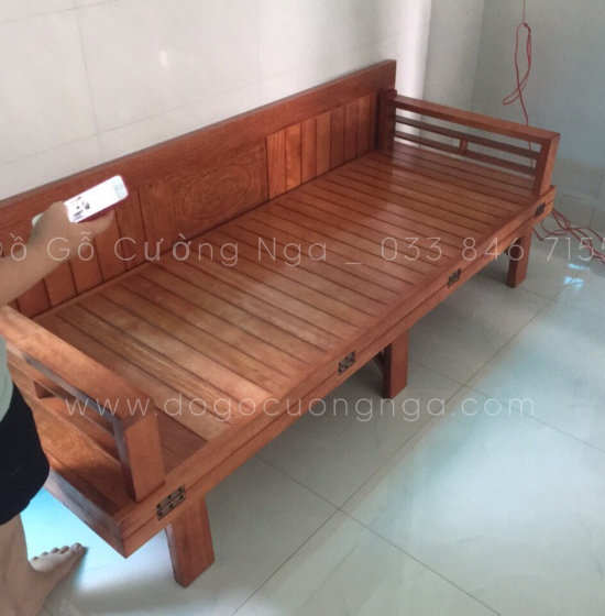 Giường gấp gỗ sồi - ghế mở thành giường hiện đại 