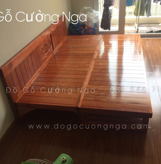 Giường gấp gỗ sồi - ghế mở thành giường hiện đại 